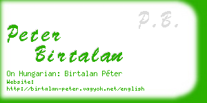 peter birtalan business card